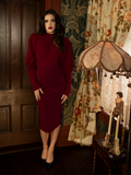 Vamp Pencil Skirt in Oxblood