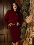 Vamp Pencil Skirt in Oxblood