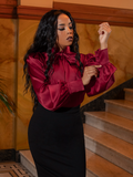 Victorian Blouse in Crimson Red
