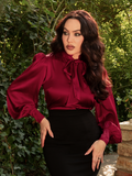 Victorian Blouse in Crimson Red
