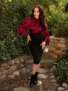 Victorian Blouse in Crimson Red