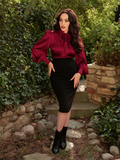 Victorian Blouse in Crimson Red