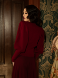 Victorian Knit Cardigan in Crimson