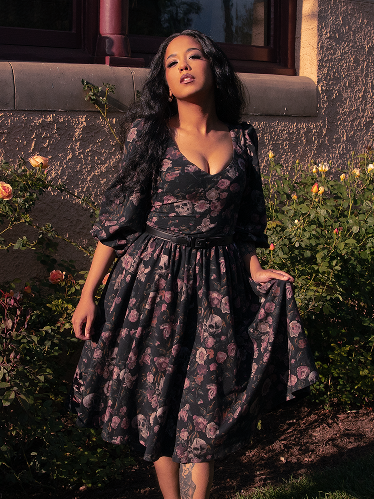 Dark Forest Dress in Decayed Beauty Print XL