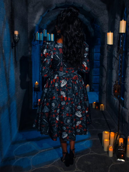 PRE-ORDER - BRAM STOKER'S DRACULA Gothic Tales Swing Dress in Dracula Novelty Print