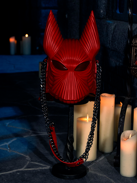The Blood-Red BRAM STOKER'S DRACULA Order of the Dragon Helmet Bag was captured in a dimly lit dungeon.