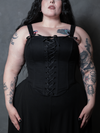 PRE-ORDER - Duchess Corset in Black Cotton Sateen