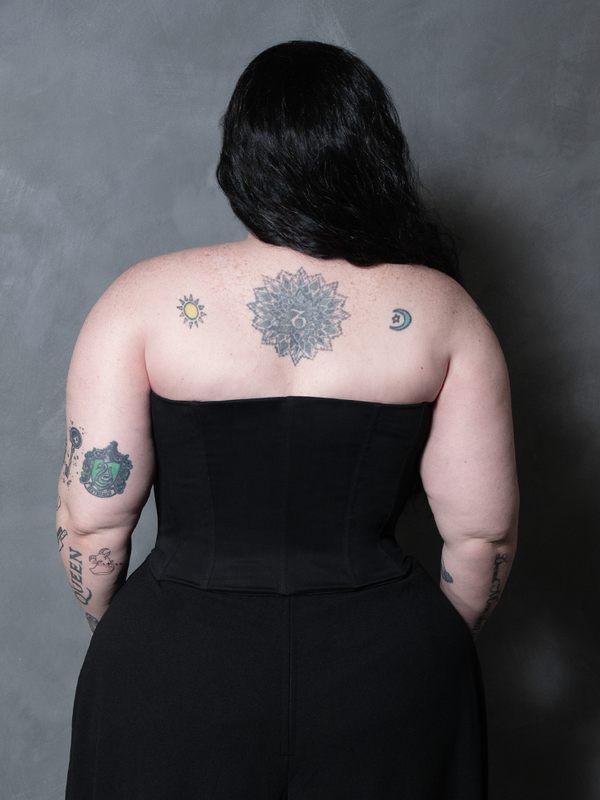 PRE-ORDER - Duchess Corset in Black Cotton Sateen