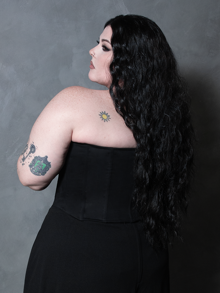 PRE-ORDER - Duchess Corset in Black Cotton Sateen