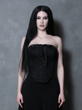 PRE-ORDER - Duchess Corset in Black Cotton Sateen