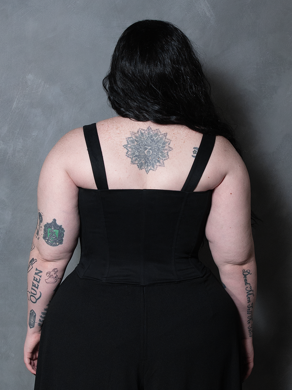 PRE-ORDER - Duchess Corset in Black Cotton Sateen