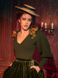 CRIMSON PEAK™ Edith Victorian Knit Cardigan in Olive