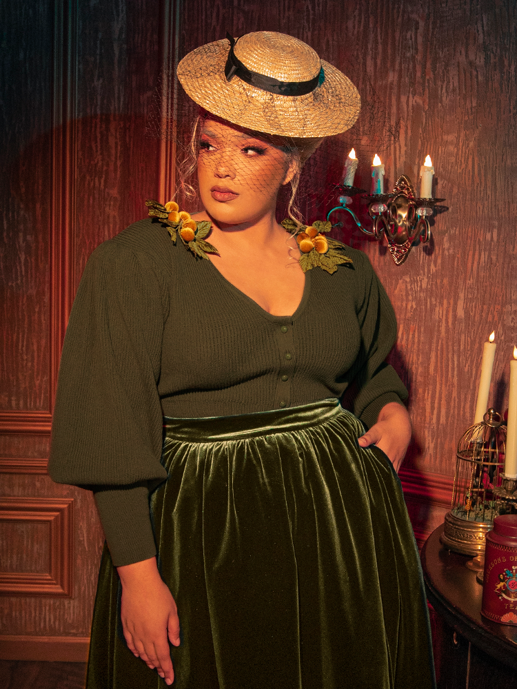 CRIMSON PEAK™ Edith Victorian Sweater in Olive – La Femme En