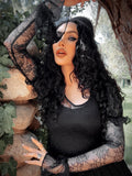 Juliet Sheer Lace Maxi Dress in Black