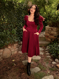 Haunted Beauty Victorian Dress in Crimson