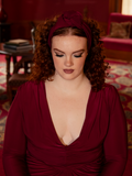 PRE-ORDER - Art Deco Knotted Headband in Crimson