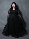 Juliet Sheer Lace Maxi Dress in Black
