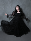 Juliet Sheer Lace Maxi Dress in Black