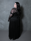 Juliet Sheer Lace Maxi Dress in Black