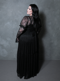 Juliet Sheer Lace Maxi Dress in Black