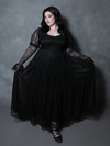Juliet Sheer Lace Maxi Dress in Black
