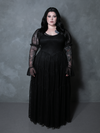Juliet Sheer Lace Maxi Dress in Black