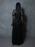 Juliet Sheer Lace Maxi Dress in Black