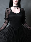 Juliet Sheer Lace Maxi Dress in Black