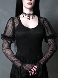 Juliet Sheer Lace Maxi Dress in Black