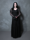 Juliet Sheer Lace Maxi Dress in Black
