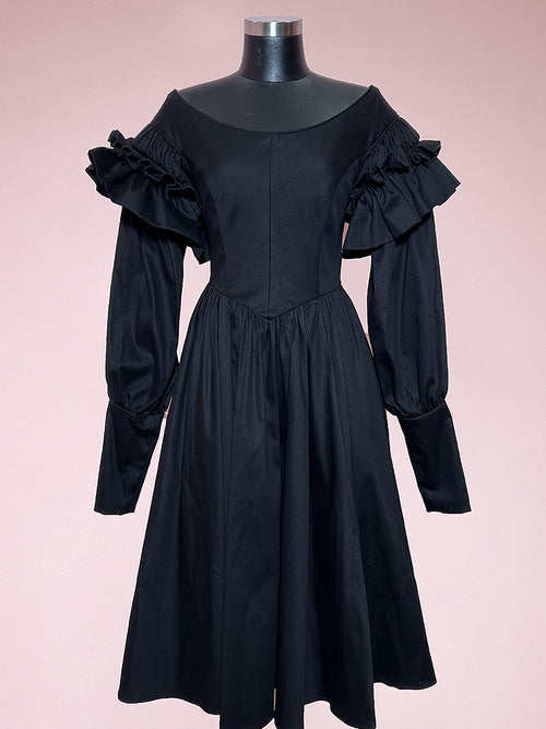 BACKLOT - Ellen Victorian Dress in Black
