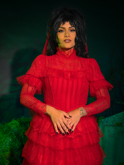 PRE-ORDER - Beetlejuice Beetlejuice™  Lydia Deetz Wedding Dress in Red