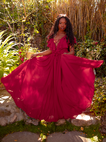 Mythical Goddess Gown in Scarlet Red