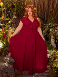 The Mythical Goddess Crimson Dress combines the allure of darkness with the vibrancy of red, featuring a flowing silhouette that sweeps the floor like shadows at twilight. Intricate embroidery and a sweetheart neckline evoke the timeless elegance of a gothic queen.