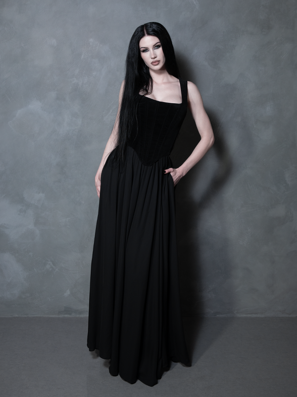 PRE-ORDER - Countess Corset in Black Velvet