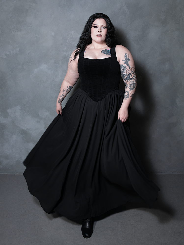 PRE-ORDER - Countess Corset in Black Velvet