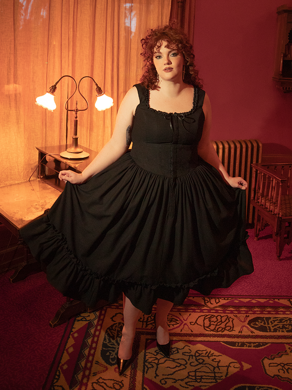 A dream woven from midnight silk, the Nightshade Underpinning Dress evokes the grace of fallen angels and candlelit romance.