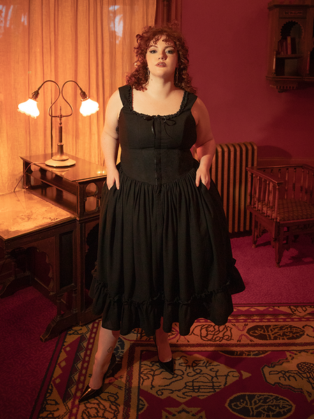 PRE-ORDER - Nightshade Underpinning Dress in Antique Black