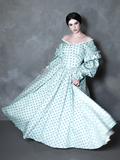 PRE-ORDER - NOSFERATU Ellen FULL LENGTH Victorian Gown in Blue Floral Print