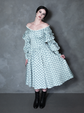 PRE-ORDER - NOSFERATU Ellen Victorian Dress in Blue Floral Print