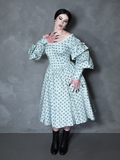 PRE-ORDER - NOSFERATU Ellen Victorian Dress in Blue Floral Print