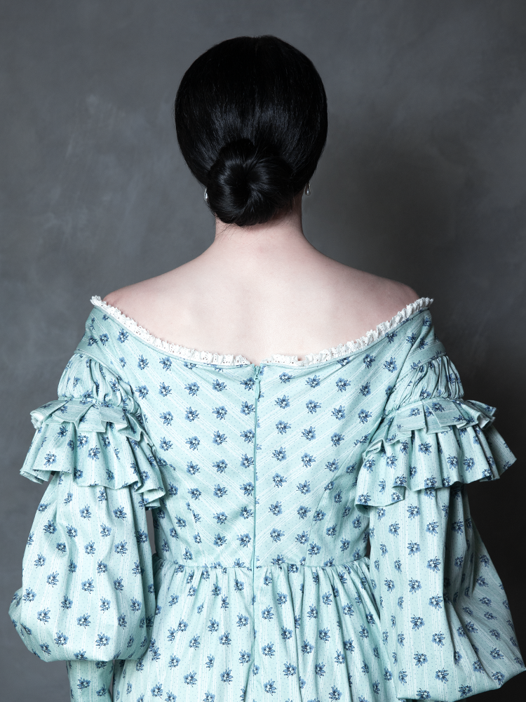 PRE-ORDER - NOSFERATU Ellen FULL LENGTH Victorian Gown in Blue Floral Print