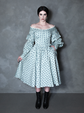 PRE-ORDER - NOSFERATU Ellen Victorian Dress in Blue Floral Print