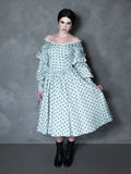 PRE-ORDER - NOSFERATU Ellen Victorian Dress in Blue Floral Print