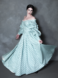 PRE-ORDER - NOSFERATU Ellen FULL LENGTH Victorian Gown in Blue Floral Print