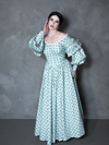 PRE-ORDER - NOSFERATU Ellen FULL LENGTH Victorian Gown in Blue Floral Print