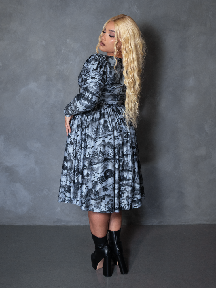 PRE-ORDER - NOSFERATU Gothic Tales Swing Dress in Vampire Toile