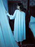 With its ethereal ivory hue and vintage silhouette, the Nosferatu Victorian Sleeping Dress is a gothic masterpiece for romantic souls.

