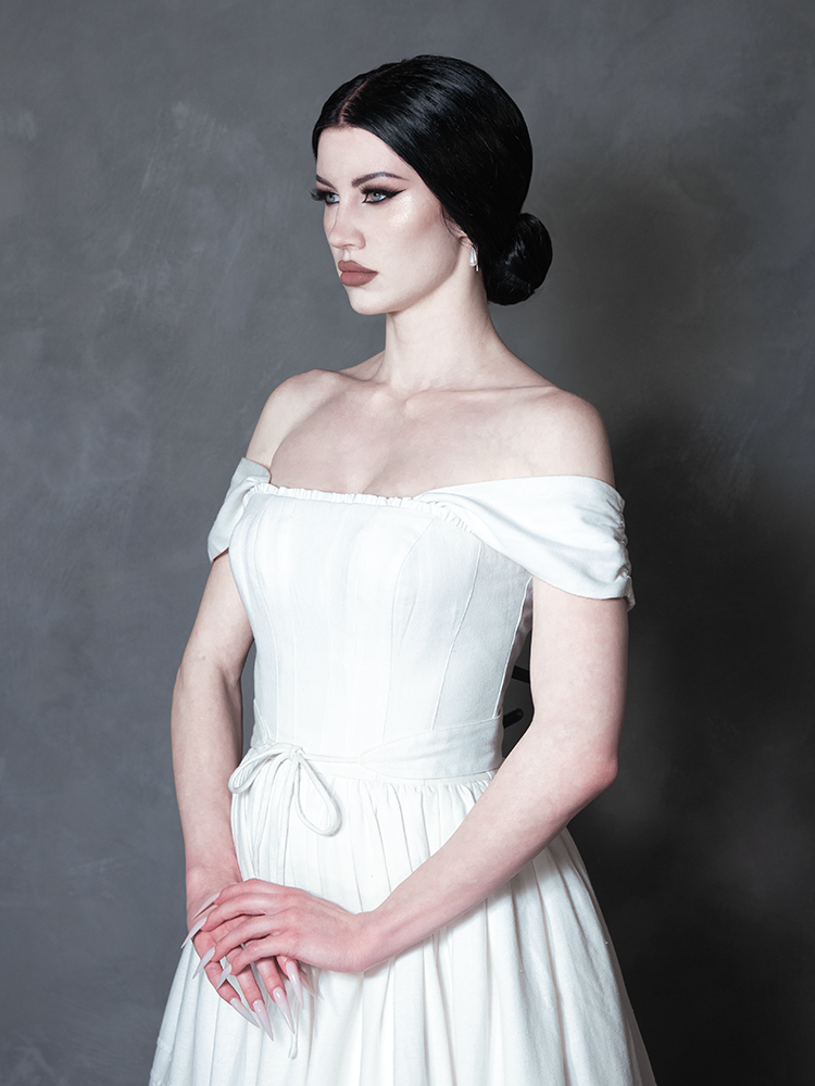 PRE-ORDER - NOSFERATU Bodiced Petticoat Dress in Bone White