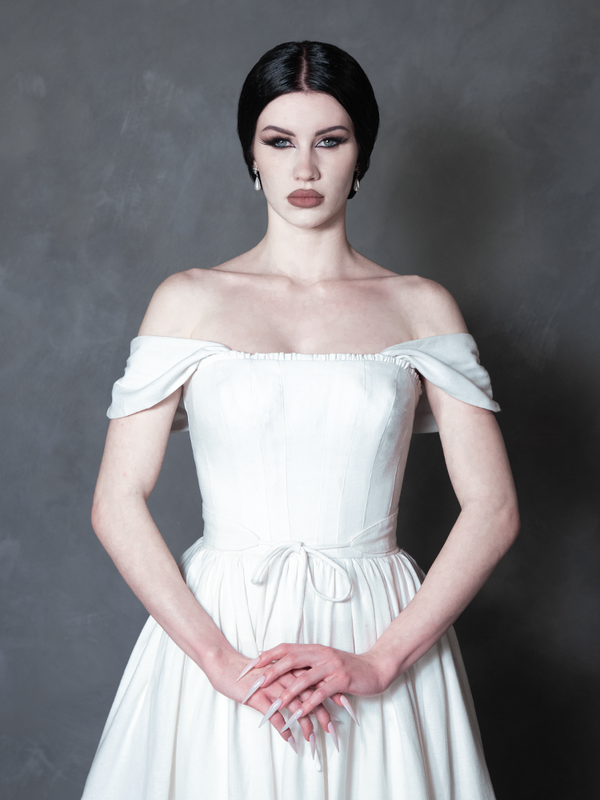 PRE-ORDER - NOSFERATU Bodiced Petticoat Dress in Bone White